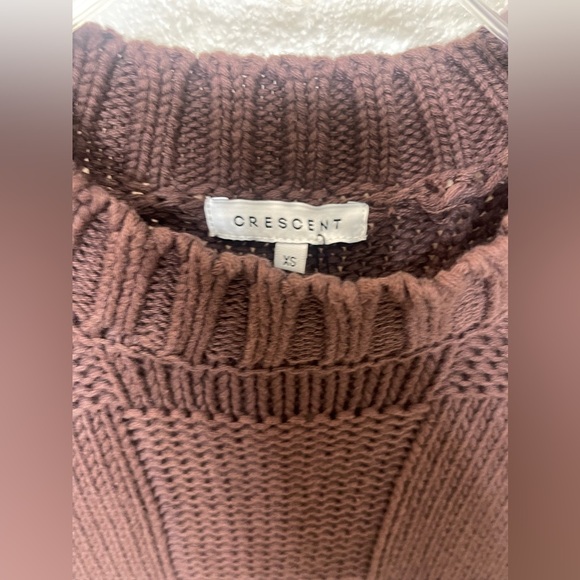 NWT Crescent Brown Basket Weave Sweater Vest Wmn Size XS - Picture 4 of 6